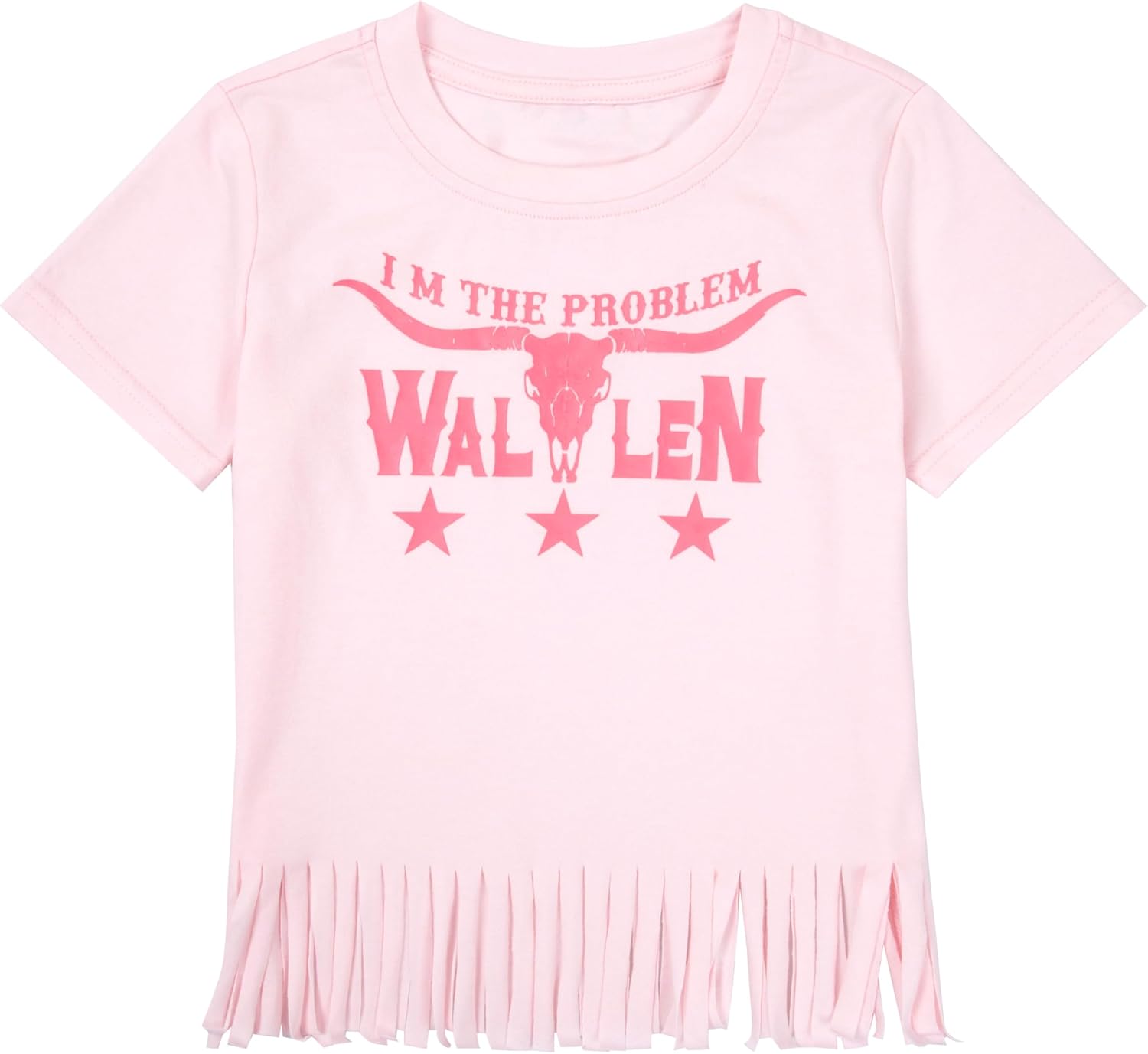 Girls Western Shirt Toddler Tassels Cowgirl T-Shirt Im The Problem Country Concert Shirts Summer Short Sleeve Top