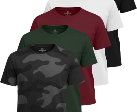 Real Essentials 5 Pack: Boys’ Mesh Short Sleeve Athletic T-Shirt – Youth Kids Teens Active Basketball Tops (4-18 Years)