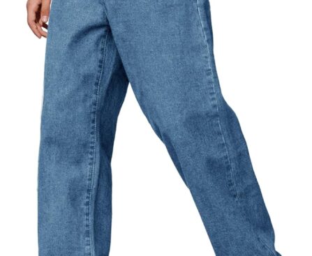 Haloumoning Boys Baggy Jeans Kids Casual Straight Leg Loose Fit Denim Pants with Pockets 5-14 Years