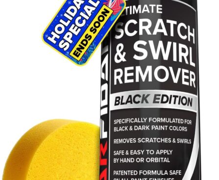 Carfidant Black Scratch and Swirl Remover – Car Scratch Remover for Paint Scratches – Polishing Compound for Cars Kit with Buffer Pad – Buffing Compound for Car Paint Restorer