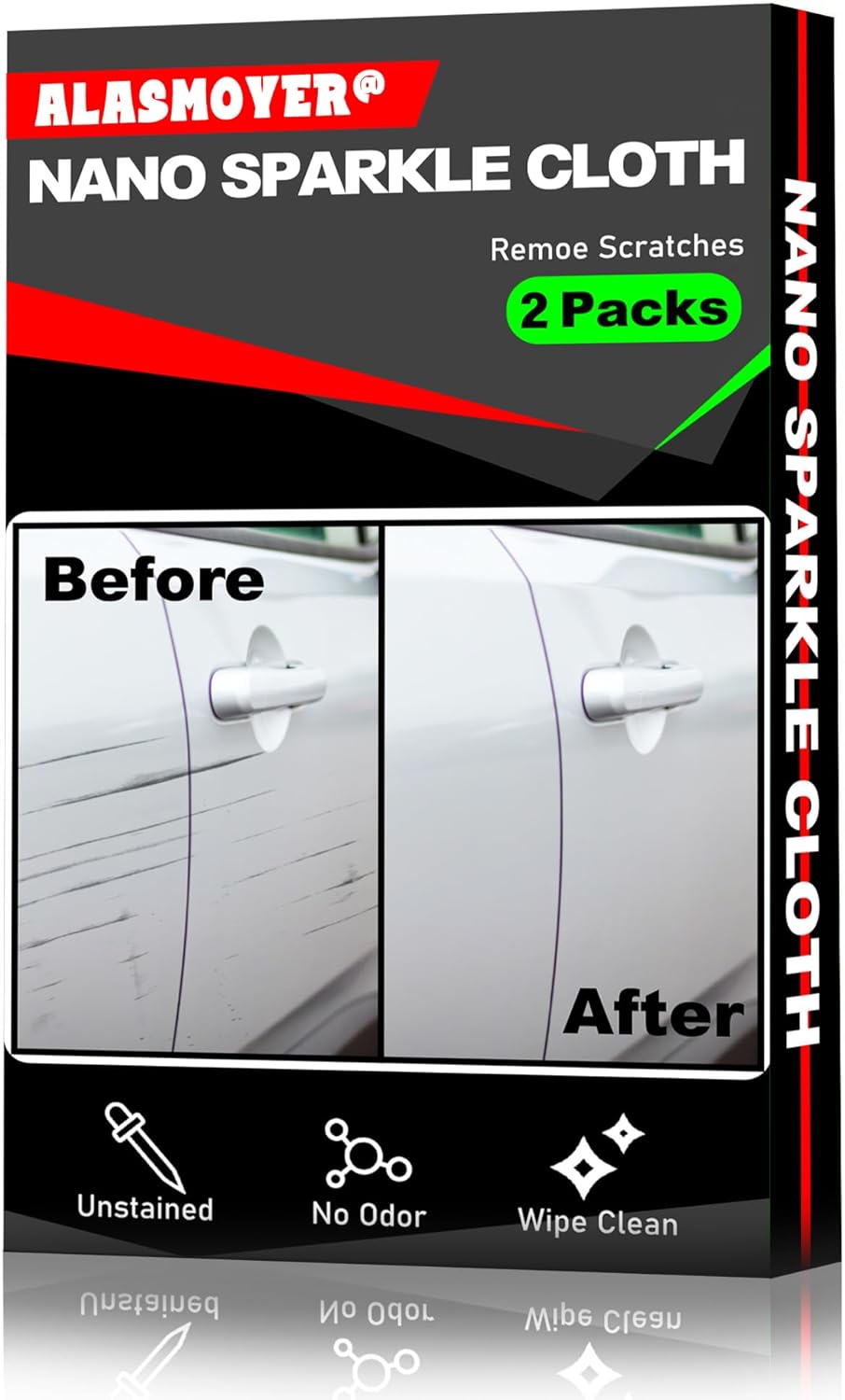 2 Pack Car Scratches Remover, Nano Sparkle Cloth for Car Scratchess, Easily Repair Paint Scratches and Water Spots, Gray