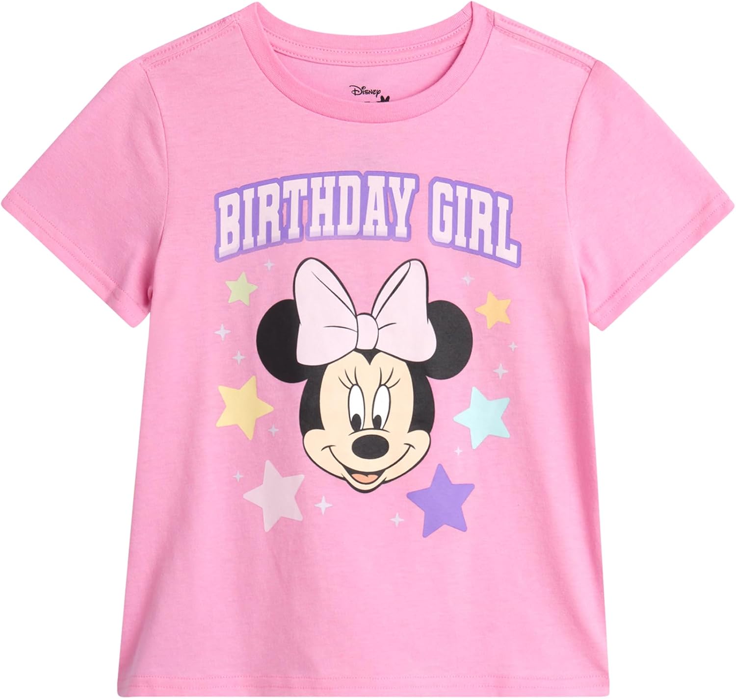Disney Birthday Girl Shirt – Minnie Mouse Lilo and Stitch and Frozen Elsa Short Sleeve Girls Birthday Shirt (Sizes: 2T-16)