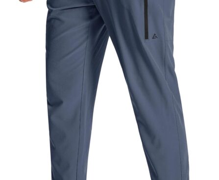 Men’s Athletic Joggers Sweatpants with Zipper Pockets Running Gym Track Workout Pants for Men