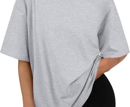 AUTOMET Womens Oversized T Shirts Workout Plus Size Short Sleeve Tops Casual Loose Basic Tees Summer Trendy Outfits 2025