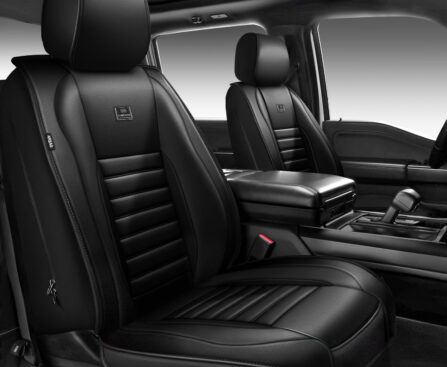 CAR PASS Nappa Leather Car Seat Covers Full Set, Luxury Seat Protector for Cars, Waterproof Anti-Slip Car Seat Cushion Armrest Compatible Airbag Universal for Sedan SUV Pick-up Truck Automotive, Black