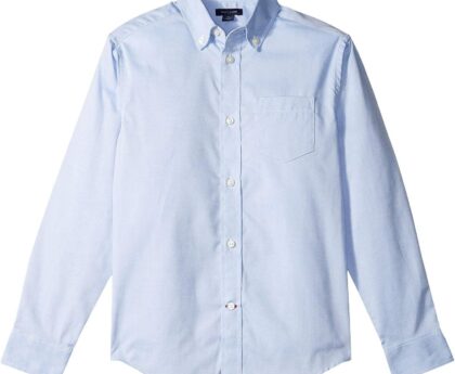 Tommy Hilfiger Boys Boys Oxford Long Sleeve Dress Shirt, Collared Button-Down with Chest Pocket, Regular Fit