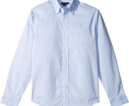 Tommy Hilfiger Boys Boys Oxford Long Sleeve Dress Shirt, Collared Button-Down with Chest Pocket, Regular Fit