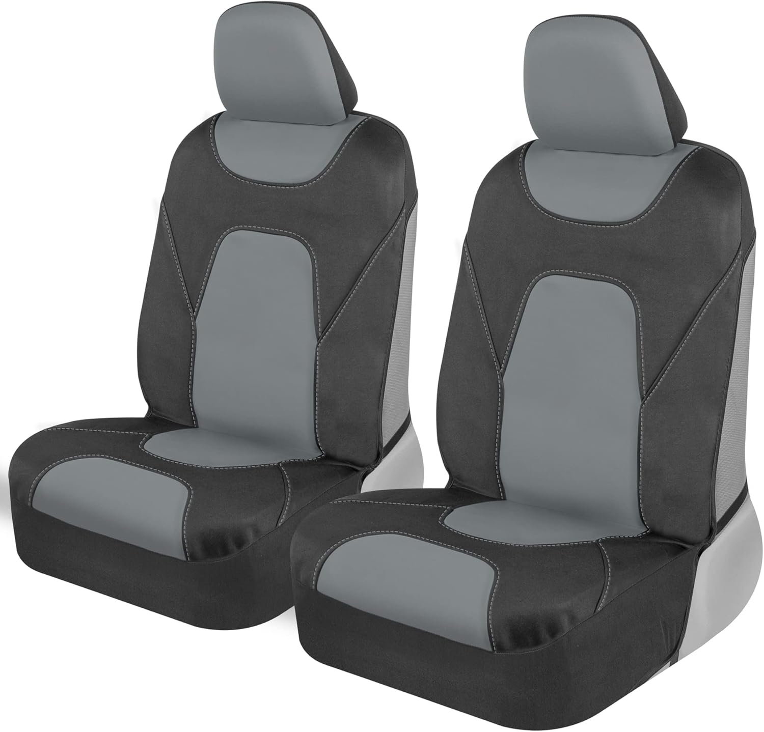 Motor Trend AquaShield Waterproof Front Seat Covers, Gray Seat Covers for Cars – Neoprene Front Car Seats Cover, SUV Seat Covers Protector – Car Interior Cover for Auto, Trucks, & Dog Owners
