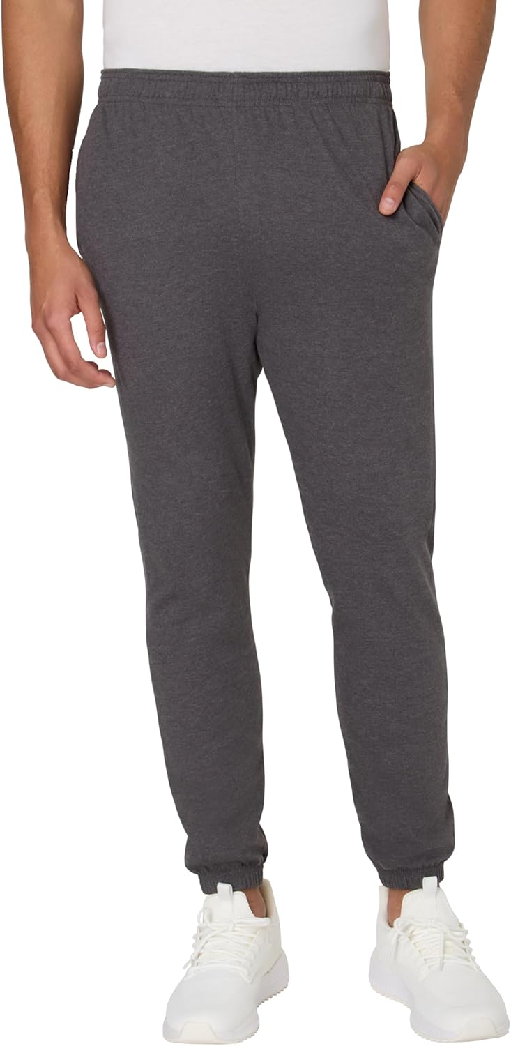 Hanes Pants, Knit Cotton Jersey Joggers for Men with Pockets, Adjustable Drawcord