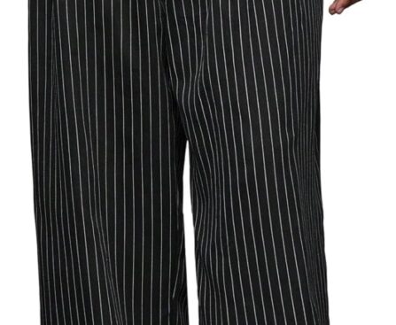 GORGLITTER Men’s Striped Baggy Dress Pants Casual Wide Leg Pleated Trousers 2025 Streetwear with Pockets