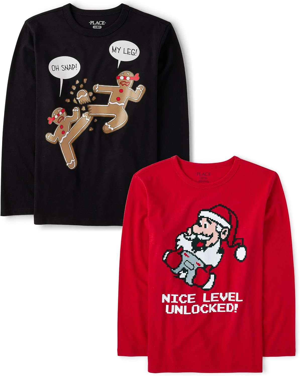 The Children’s Place Unisex-Child All Holidays,Birthdays Long Sleeve Graphic T-Shirts,2 Pack