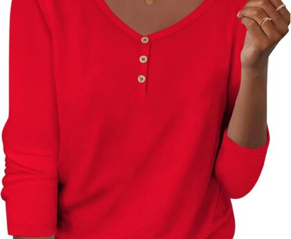 Zeagoo Women Tops Loose Fit Long Sleeve V Neck T Shirts Business Casual Blouses Dressy Fall Fashion Work Clothes