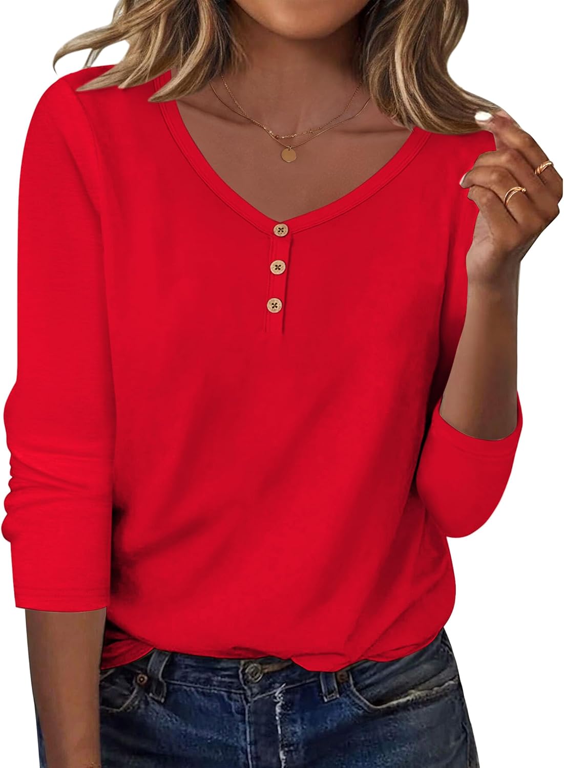 Zeagoo Women Tops Loose Fit Long Sleeve V Neck T Shirts Business Casual Blouses Dressy Fall Fashion Work Clothes