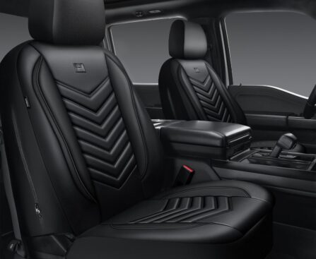 CAR PASS 3D Foam Faux Leather Car Seat Covers Front Seats,Waterproof Leather Front Seat Cover for Cars,Luxury Universal Fit for SUV Truck Sedan Automotive, Armrest Airbag Compatible Anti-Slip, Black