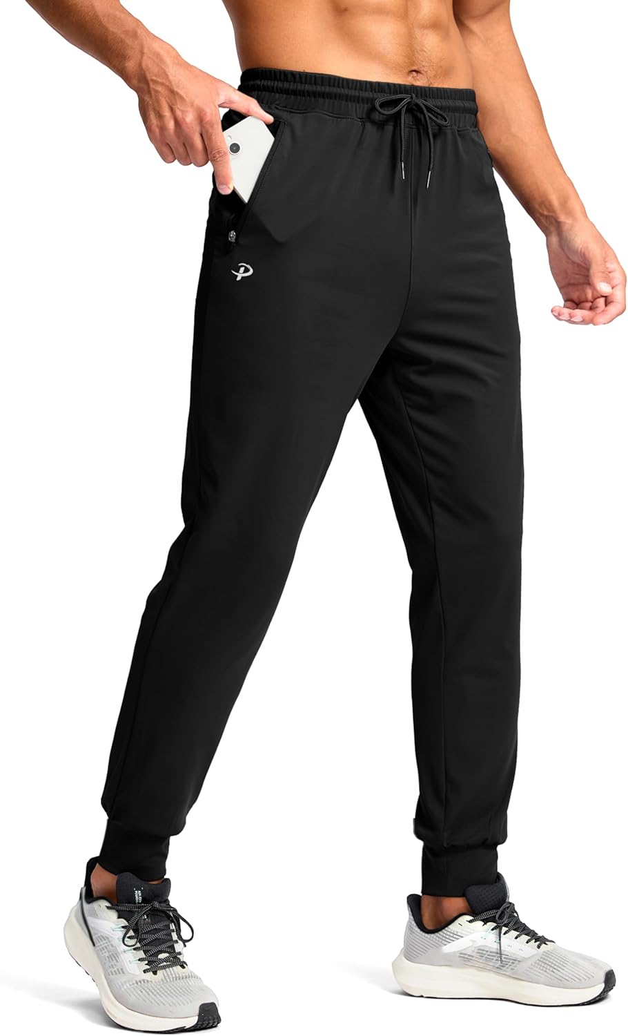 Pudolla Men’s Lightweight Jogger with Pockets 4-Way Stretch Sweatpants Workout Runing Athletic Track Pants