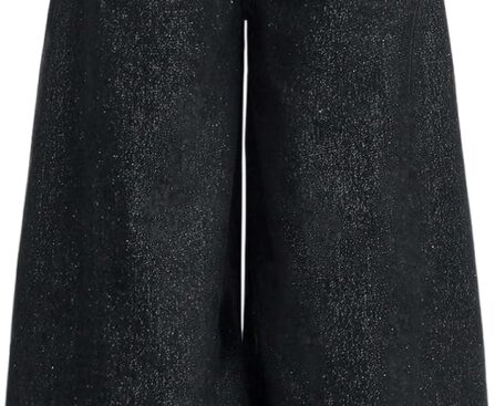 Verdusa Girl’s Goth Wide Leg Baggy Jeans Streetwear Loose Denim Pants with Pockets