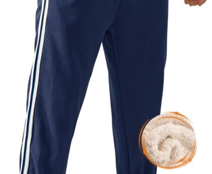 Men’s Sherpa-Lined Jogger Winter Warm Stretch Fleece Running Sweatpants with Deep Pocket (S-XXL)