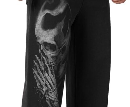 BOOMLEMON Mens Graphic Print Joggers Baggy Casual Workout Pants Bandana Punk Streetwear Sweatpants with Pockets