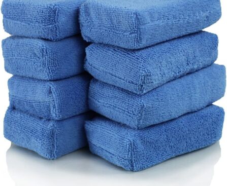 Chemical Guys Premium Grade Microfiber Applicator Pads – Ultra-Soft Foam Core, Safe for Sealants, Tire Dressings, Interior and Exterior Detailing, Car, Truck, SUV, RV, Motorcyle Care, 8 Pack