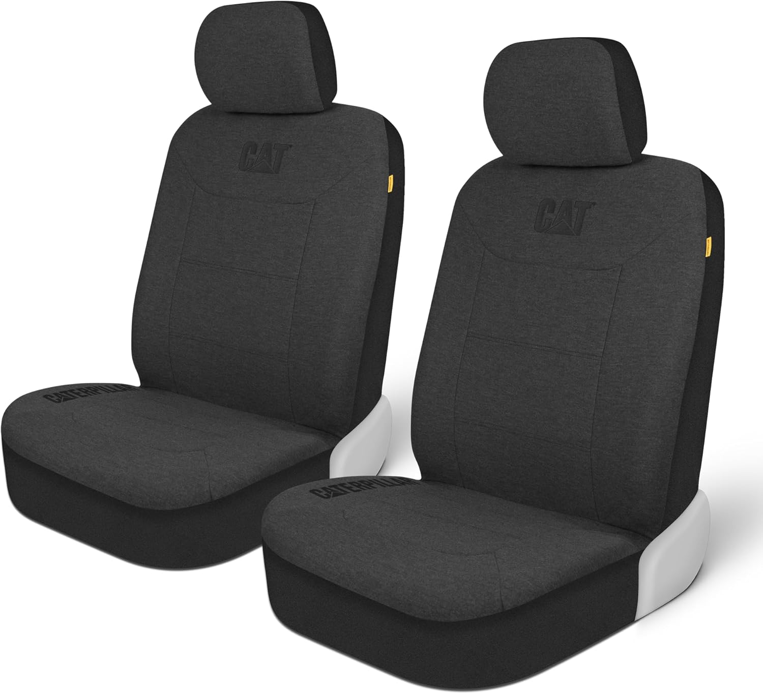 Cat CozyBlend Car Seat Covers, Charcoal Heather – Premium Jersey Fabric Seat Covers for Cars Trucks SUV, Breathable Cotton Car Seat Covers Front Seats Only, Universal Fit Automotive Interior Covers