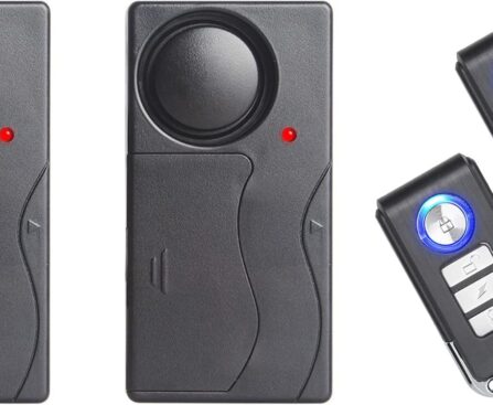 Lancoon 2 Packs Anti-Theft Vibration Alarm, 110dB Loud Sensitivity Adjustable Motion Sensor Burglar Safety System for Door Window Bike Motorcycle Motorhome