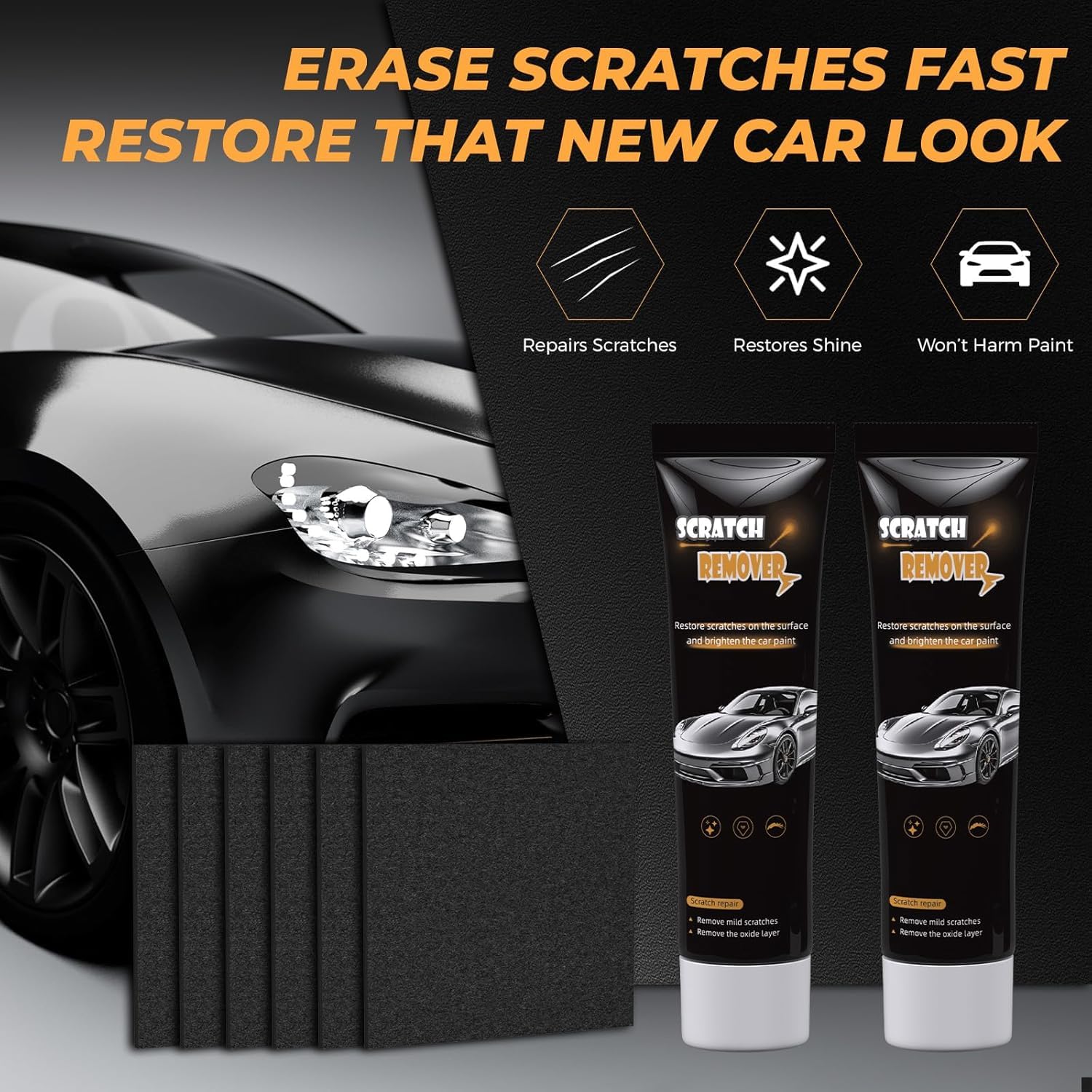 MALOK Car Scratch Remover Upgrade Magic Nano Sparkle Cleaning Cloth for Minor Car Paint Scratch