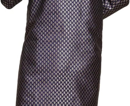 SKAVIJ Men’s Jacquard Silk Kurta Pajama Set |Traditional Kurta Pajama | Perfect for Diwali, Wedding & Festival Celebrations