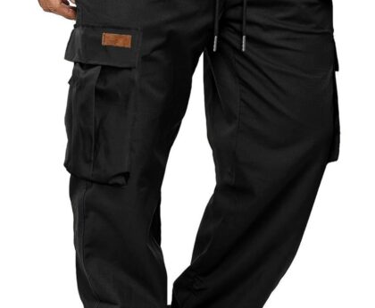 HOTake Men’s Casual Cargo Sweatpants Waist Drawstring Joggers Hiking Tactical Pants for Men with Pockets