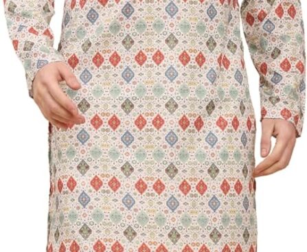 Pro-Ethic Style Developer Mens Indian Traditional Cotton Kurta Sets, Men Printed Kurta Set Indian Wedding Dress (A-124)