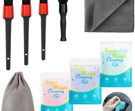 TICARVE Car Interior Detailing Cleaning Kit,Car Detailing Crevice Brush Set, Cleaning Gel, Interior and Exterior Cleaner,Accessories Tool Supplies for Car,Keyboard and Interior