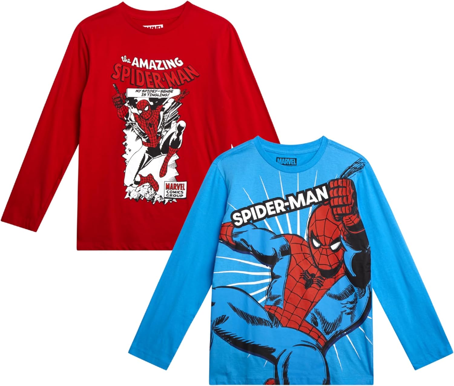 Marvel Spiderman Boys Graphic Tees – 2 Pack Spidey and His Amazing Friends Short Sleeve Spider Man Shirts for Toddler & Kids