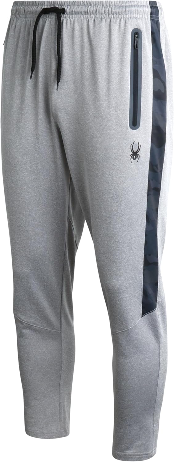 Spyder Mens Sweatpants with Pockets – Athletic Performance Tech Joggers for Men, Terry Workout Pants for Gym, Running, Hiking