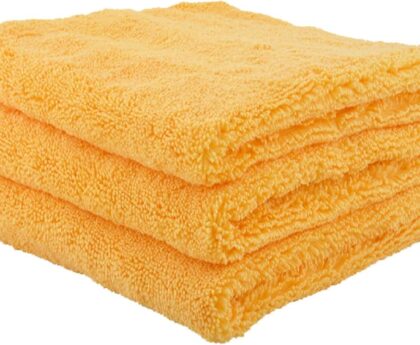 Chemical Guys Professional Grade Premium Microfiber Towels for Cars, Gold, 16″ x 16″, Ultra-Soft and Scratch-Free Car Detailing Cloths for Trucks, Motorcycles, and More – 3 Pack