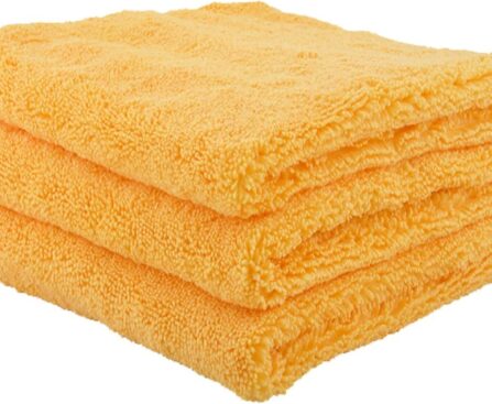 Chemical Guys Professional Grade Premium Microfiber Towels for Cars, Gold, 16″ x 16″, Ultra-Soft and Scratch-Free Car Detailing Cloths for Trucks, Motorcycles, and More – 3 Pack