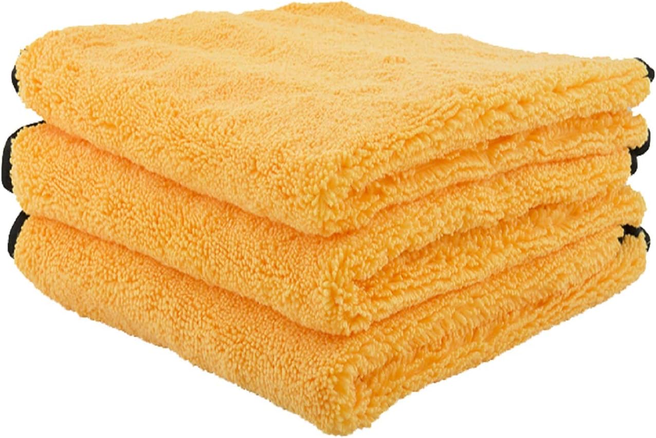 Chemical Guys Professional Grade Premium Microfiber Towels for Cars, Gold, 16″ x 16″, Ultra-Soft and Scratch-Free Car Detailing Cloths for Trucks, Motorcycles, and More – 3 Pack