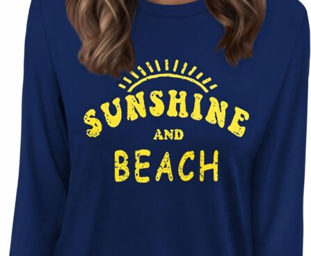 WIHOLL Womens 3/4 Length Sleeve Tops Crewneck Graphic Tees Casual Tunic Tops to Wear with Leggings Fashion Clothing Outfits