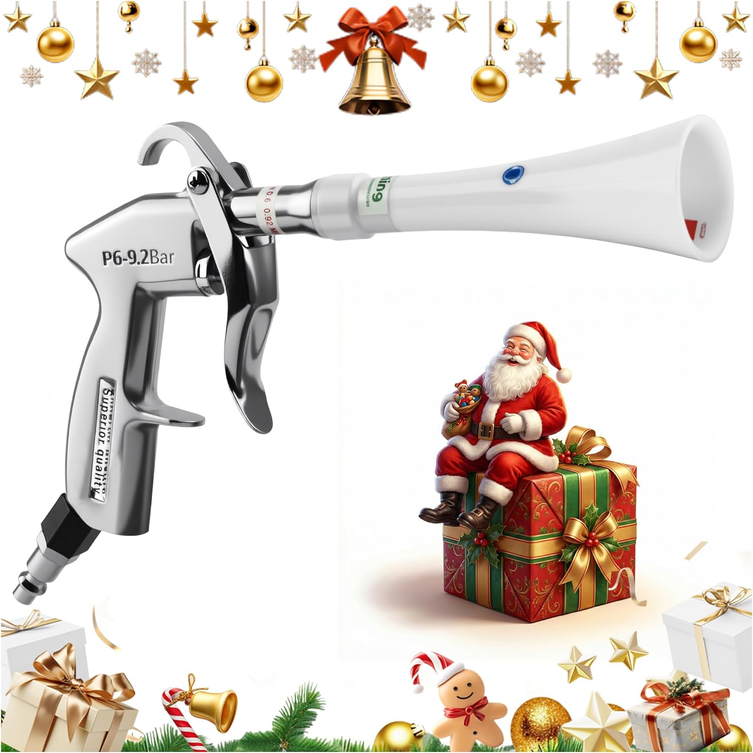 Tornado Dry Cleaning Gun with Brass Adjustable Air Flow Nozzle,Air Blower Gun Quickly Blasts Dirt and Dust from Surface Works with Air Compressor