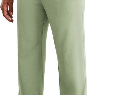 COOFANDY Men’s Yoga Sweatpants Open Bottom Lightweight Sweat Pants Drawstring Athletic Lounge Pants with Pockets