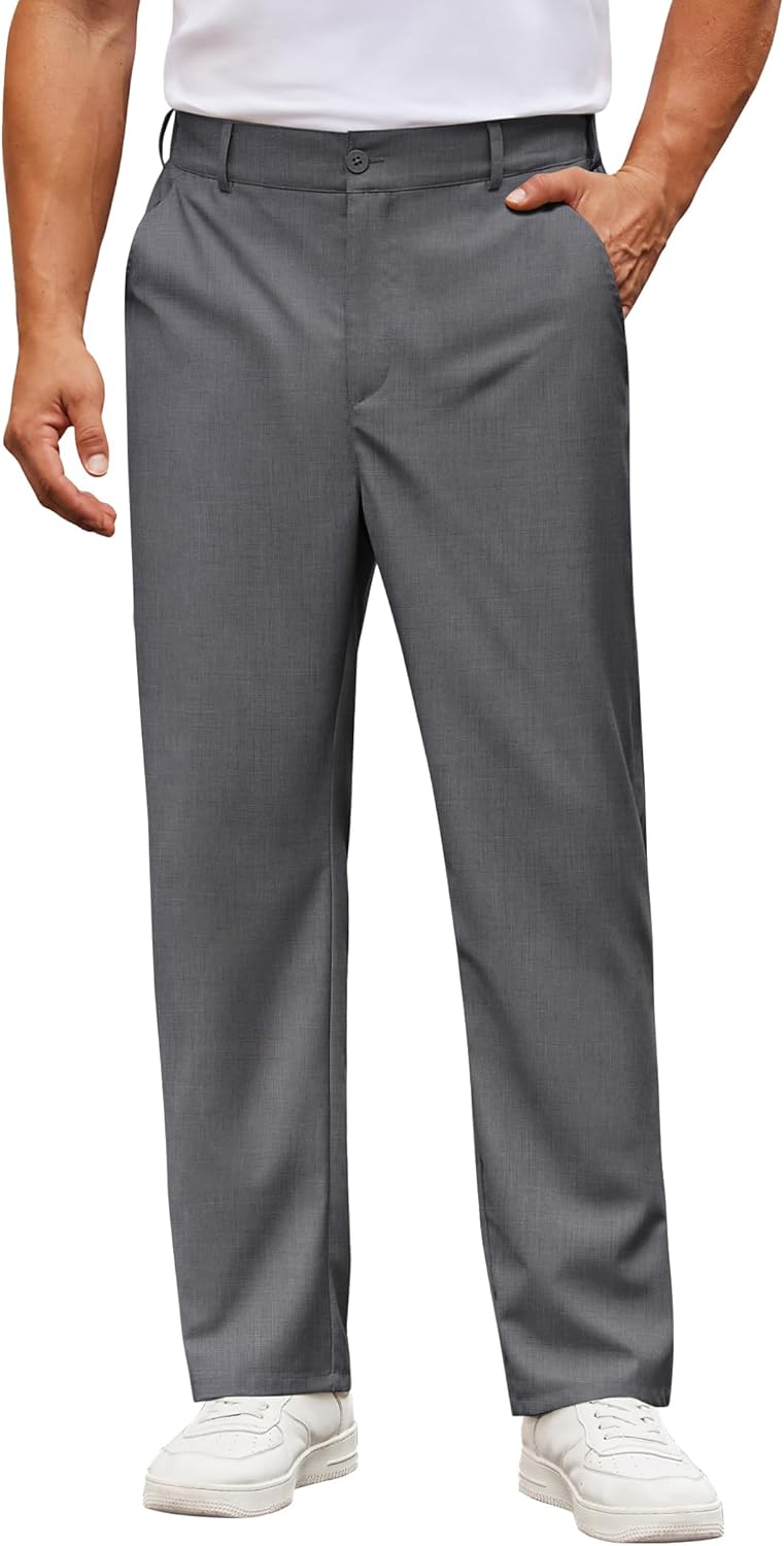 COOFANDY Mens Casual Chino Pants Classic Fit Lightweight Khaki Trousers Wrinkle Free Stretch Dress Slacks