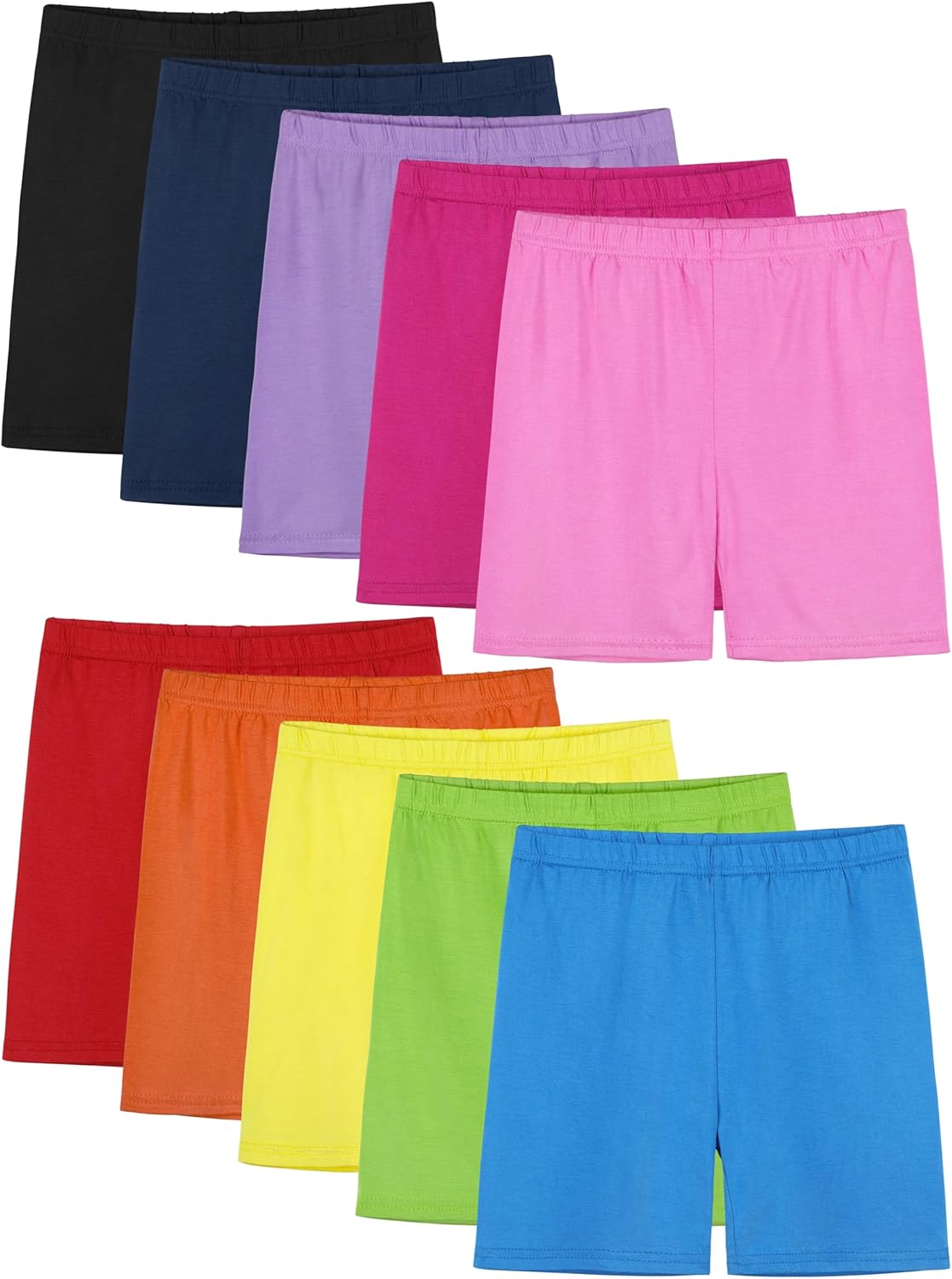 10 Pack Girls Dance Shorts Cartwheel Toddler Biker Under Dress Multi-Color Kids Bike Shorts Girls Clothes