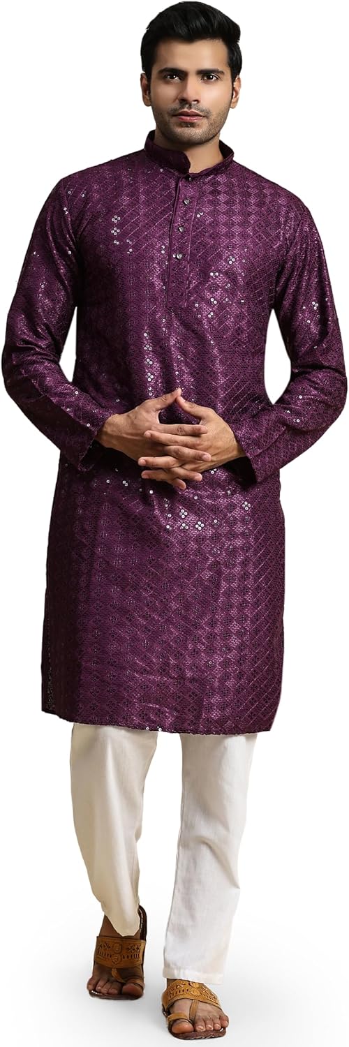 Pro-Ethic Style Developer Mens Indian Traditional Cotton Kurta Sets, Men Kurta Set Indian Wedding Dress (A-117)