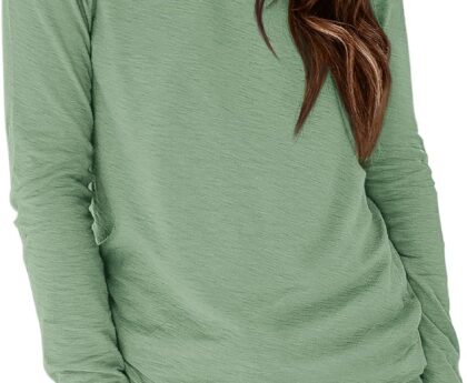 ATHMILE Womens Long Sleeve Shirts Basic Tee Fall Trendy Spring Top Business Casual Beach Vacation Workout 2025 Fashion