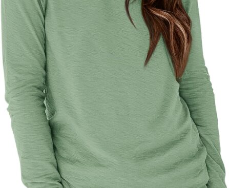 ATHMILE Womens Long Sleeve Shirts Basic Tee Fall Trendy Spring Top Business Casual Beach Vacation Workout 2025 Fashion