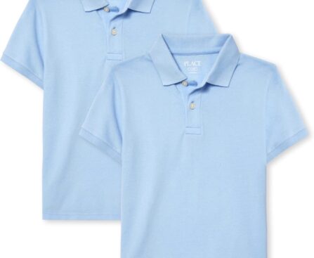 The Children’s Place Boys’ Short Sleeve Pique Polo, 2 Pack