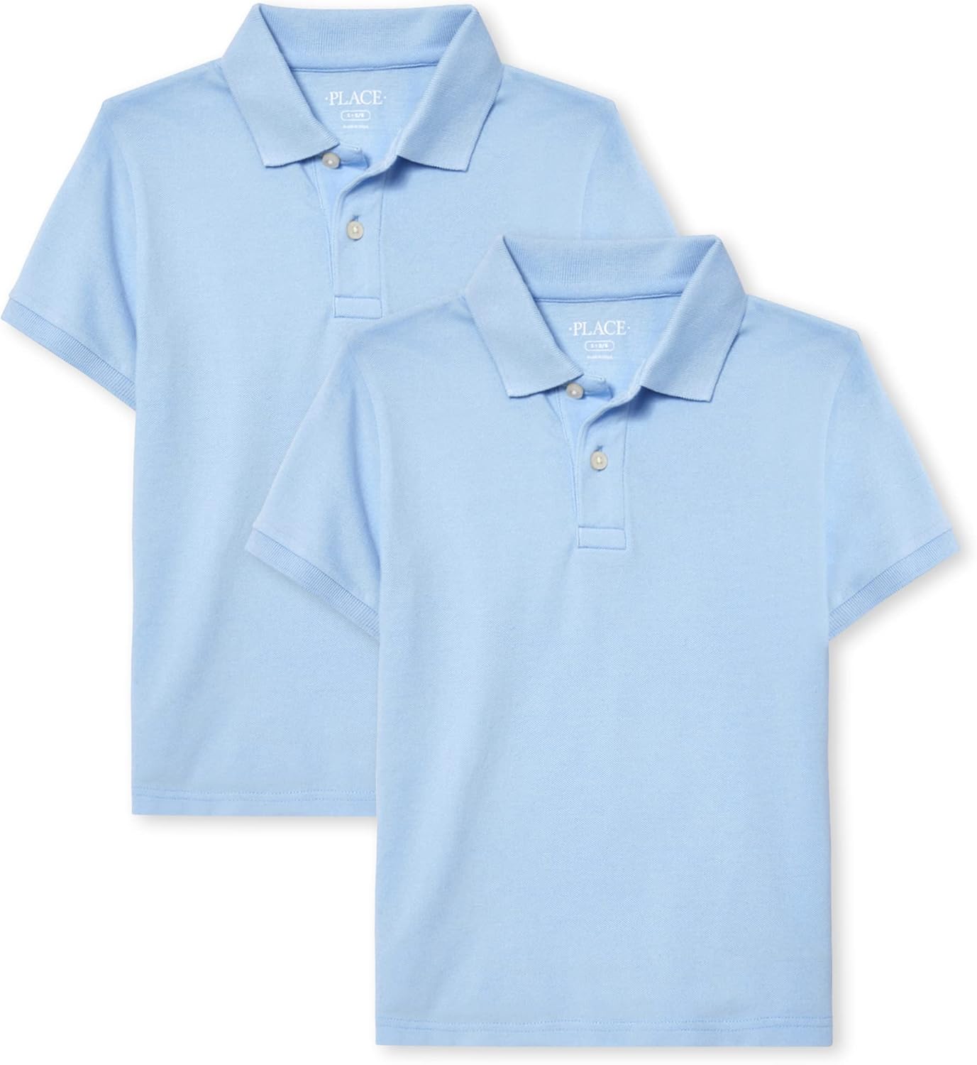 The Children’s Place Boys’ Short Sleeve Pique Polo, 2 Pack