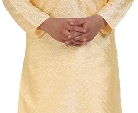 SKAVIJ Men’s Art Silk Kurta Pajama Indian Traditional Suit Annivarsary Party Dress Set