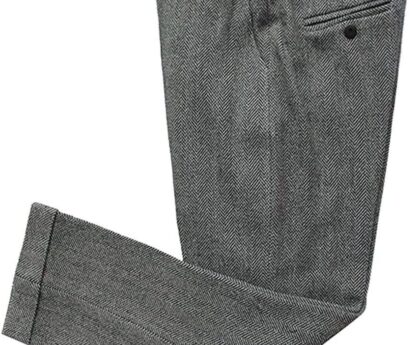 Mens Vintage Tweed Dress Pants Slacks Trousers Regular Fit Suit Pants for Men