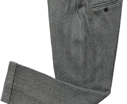 Mens Vintage Tweed Dress Pants Slacks Trousers Regular Fit Suit Pants for Men