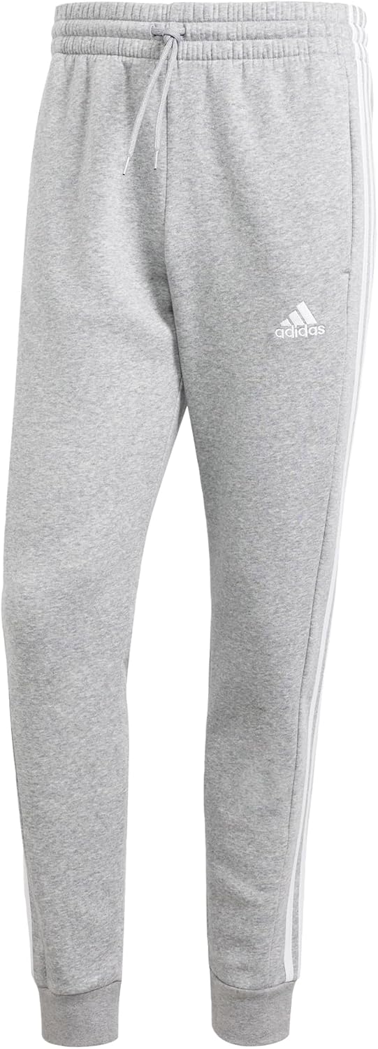 adidas Men’s Essentials 3-Stripes Fleece Tapered Cuff Pants
