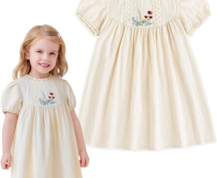 Simplee kids Baby Girl Dress Toddler Casual Dresses Summer Solid Color Floral Girl Clothes